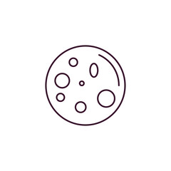 full moon outline icon. Linear vector from weather concept. Thin line full moon icon isolated on white background
