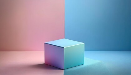 Obraz premium 3D Square podium for mock up, vibrant colorful. Best for product presentation.