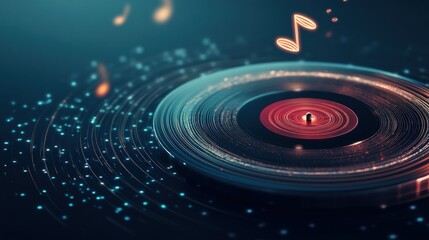 Celestial Vinyl Symphony: A Music-Themed Light Display