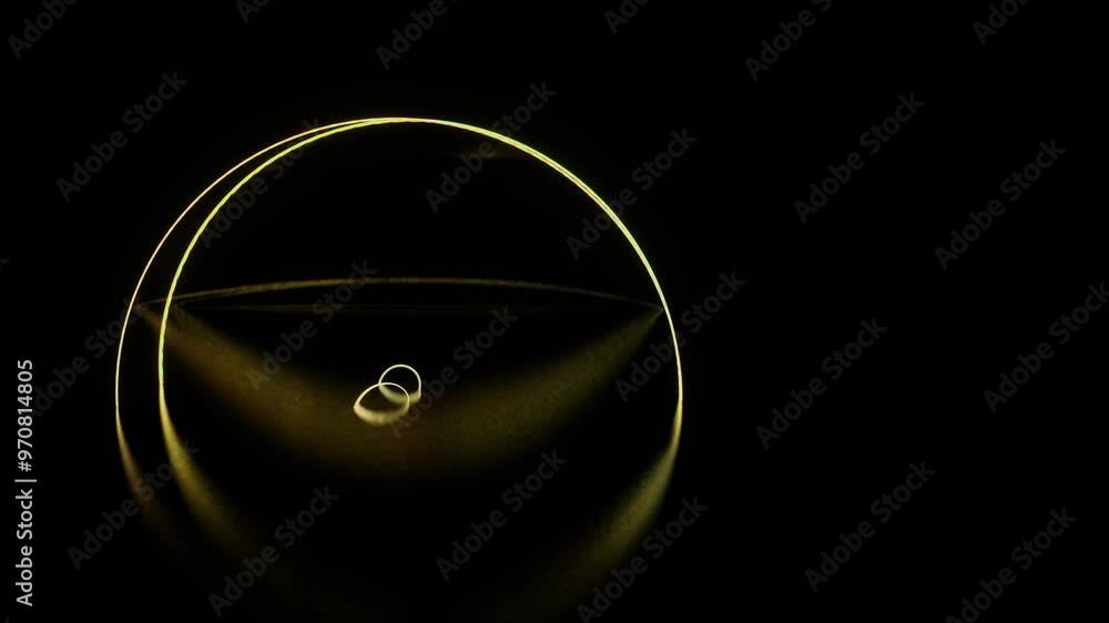 Poster rainbow abstract figure bends and deforms on black background. looped abstract animation. 3d render