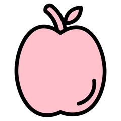 Apple Food Fruit Filled Outline Icon