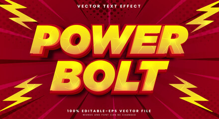 Power Bolt editable text effect Template with Thunder text style theme