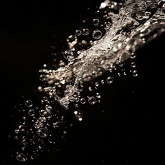 Water drops splash on black