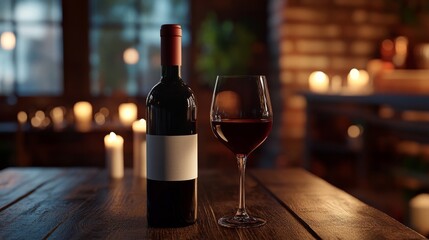 ワインボトルとワイングラス