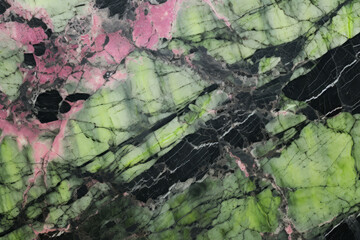 Fototapeta premium Processed collage of zoisite tanzanite gemstone purple and green texture. Background for banner