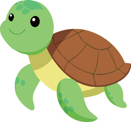 Illustration turtle sea animal flat art design