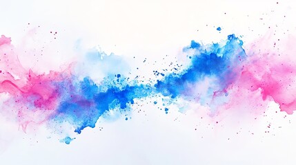 Obraz premium ピンクと水色の水彩ペイントの背景