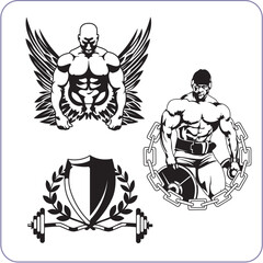 Obraz premium Bodybuilding and Fitness - vector illustration.