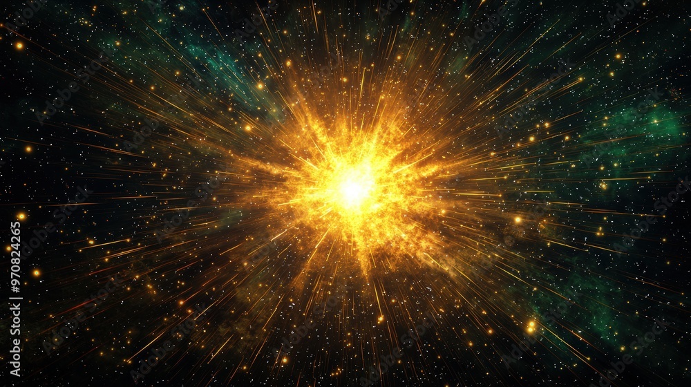 Wall mural A bright star explodes in space