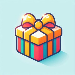 Obraz premium gift box with ribbon icon illustration