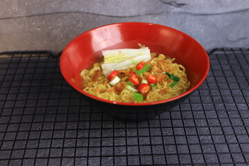 spicy ramen japan noodle with bowl