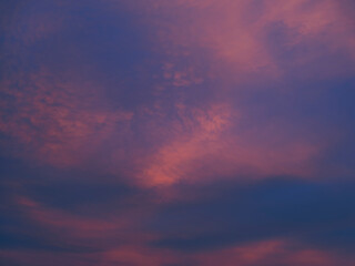 colorful sunset clouds in summer time