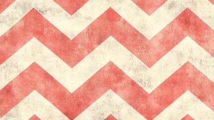Vintage Red and White Chevron Pattern Background Texture