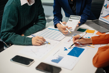 Business team meeting. professional investor working new start up project.