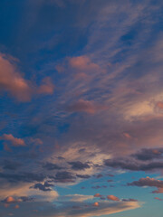 colorful sunset clouds, summer clouds at sunset