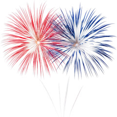 Red and blue fireworks