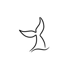whale tail line art