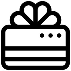 Gift card. Editable stroke vector icon.