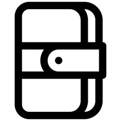 Wallet. Editable stroke vector icon.