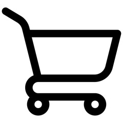 Shopping cart. Editable stroke vector icon.