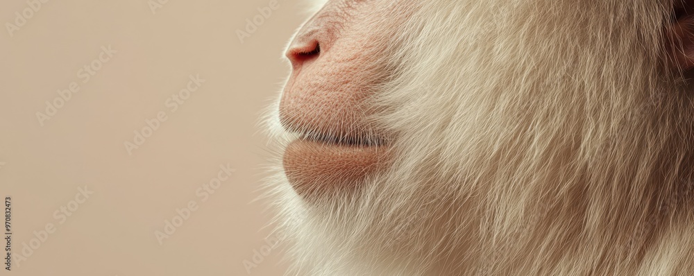 Aufkleber close-up of textured monkey fur with sharp focus emphasizing natural patterns and details in warm li