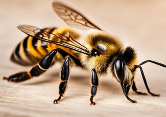 Bee isolated on white.