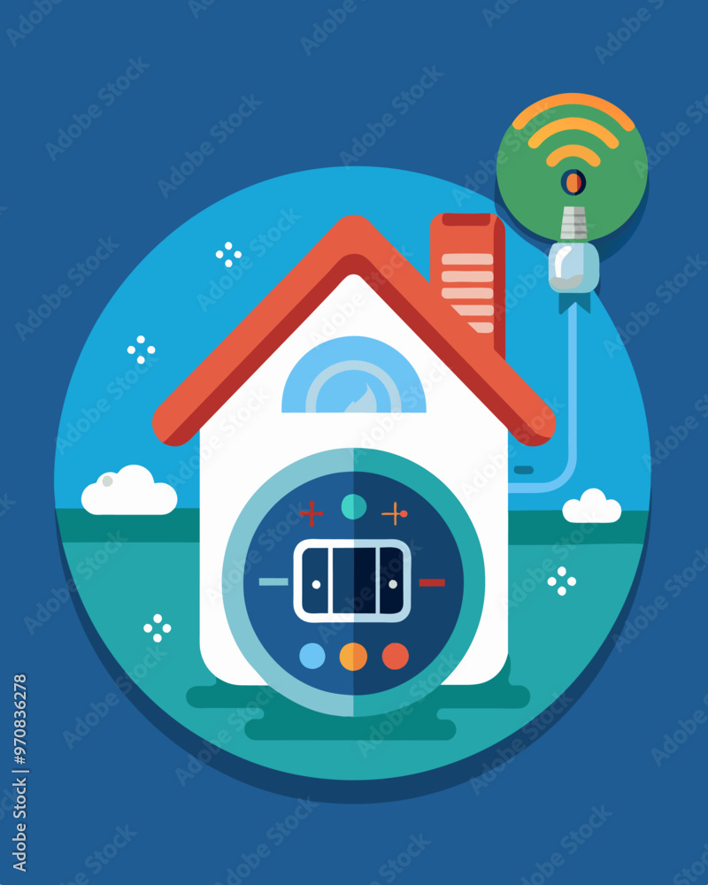 Aufkleber a smart thermostat that automatically adjusts the temperature in the home leading to significant ene