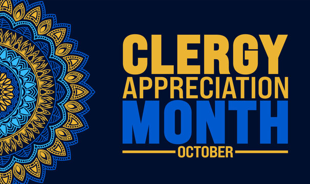 Clergy Appreciation Month background or banner design template is observed every year in October. Holiday concept. Template for card, poster, placard, template. eps 10