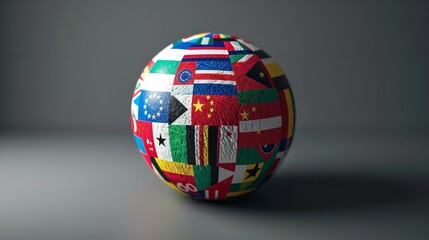 Obraz premium Globe with Flags of the World 3D Vector Icon 8K Realistic