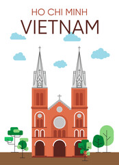 Saigon Notre-Dame Basilica hand drawn