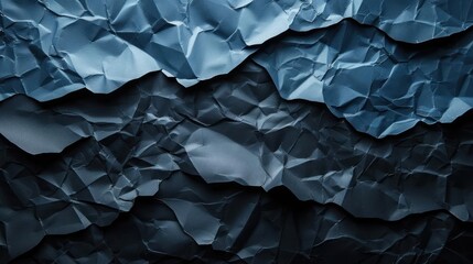 a large blue sheet with crumpled edges, creating the impression of waves or ripples.