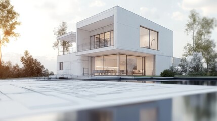 Modern House Blueprint Design Concept