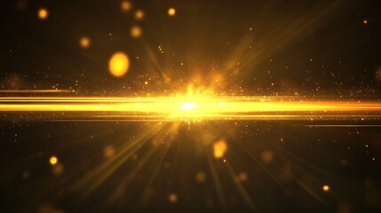 Obraz premium Golden Light Burst with Glimmering Particles