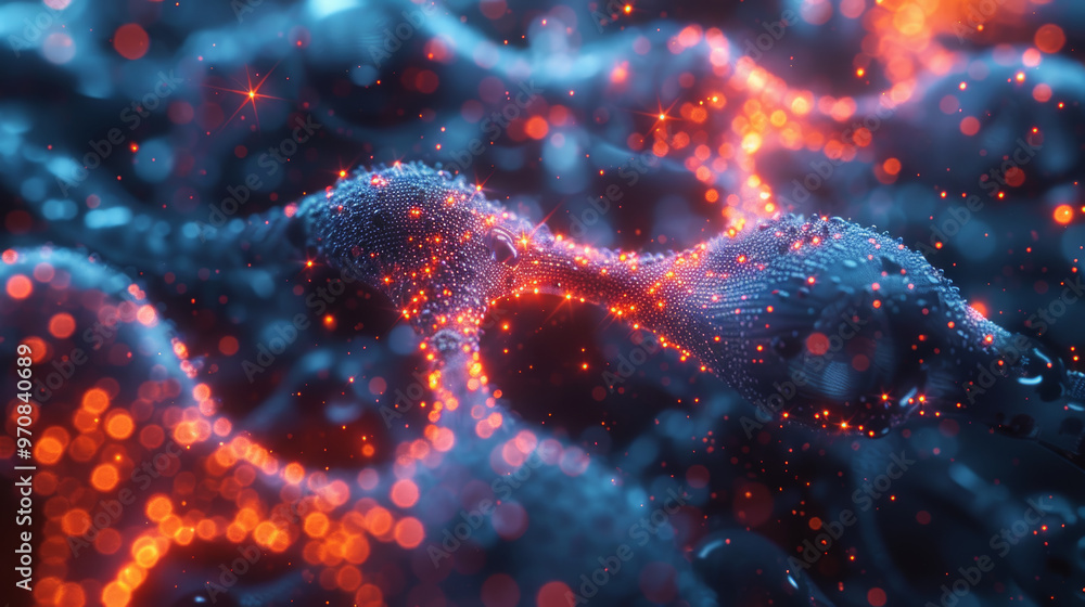 Canvas Prints molecular structures illuminated with vibrant colors create stunning visual effect, showcasing intri