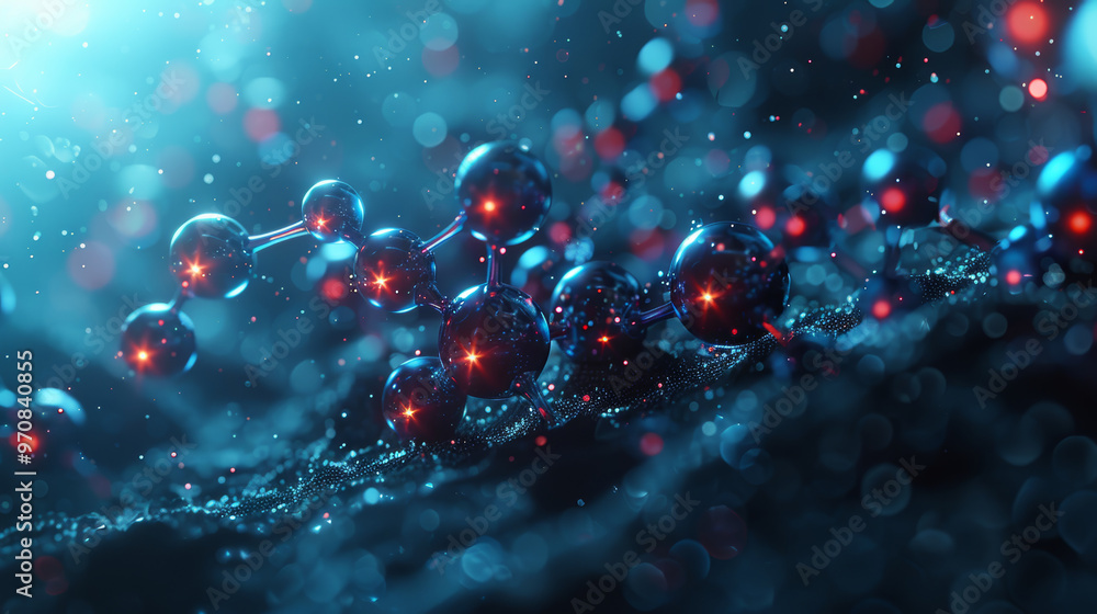 Canvas Prints molecular structures are beautifully illuminated in this advanced digital concept, showcasing intric