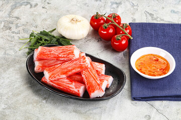 Tasty Crab stics surimi heap