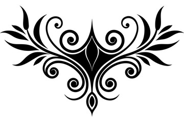 Decorative Vector with Graceful Lines calligraphic Flourish Abstract Design. silhouette black color