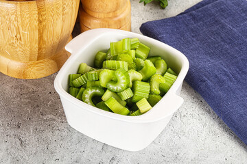 Vegan cuisine - Sliced celery stem