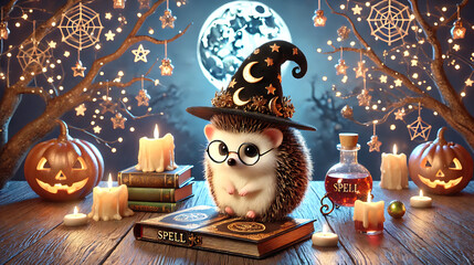 scene featuring an owl with candles and various holiday decorations like a snowman, Santa, and a nutcracker