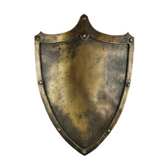 Aged metal shield on black