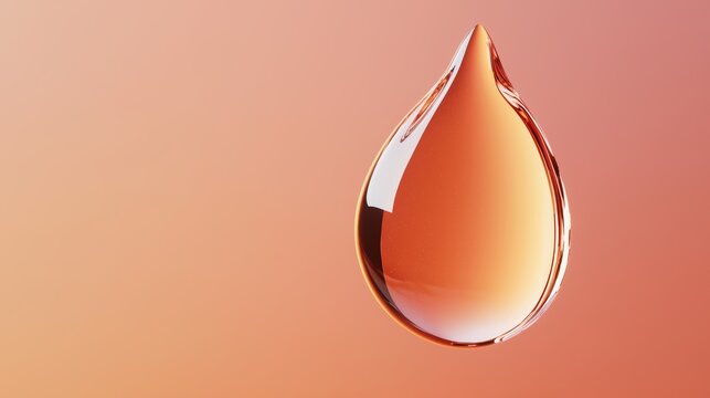 How does the image of a glowing droplet represent the idea of radiance and luminosity, key qualities sought after in skincare