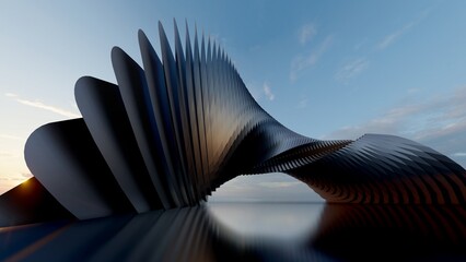 Futuristic architecture background 3d render