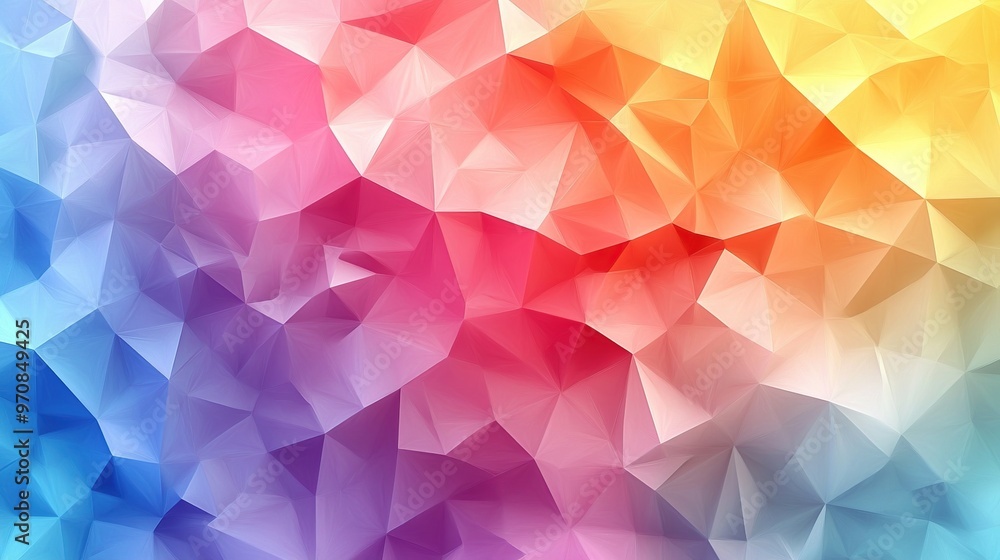 Aufkleber gradient geometric background with soft pastel triangles, illustration with smooth transitions