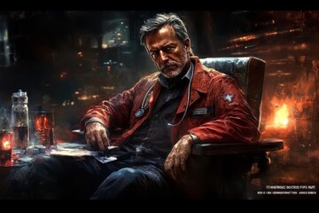 International Doctor's Day.
International Workers' Day
healthcare sector. Doctors' Solidarity Day
to the whole world. Illustration of a doctor with a stethoscope.