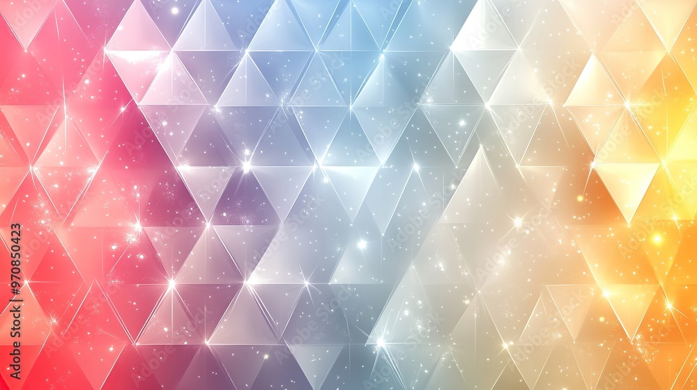 Poster gradient geometric background with soft pastel triangles, illustration with smooth transitions
