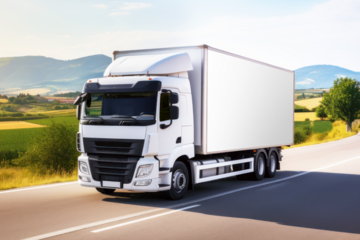 PNG Logistic truck billboard mockup, transparent design