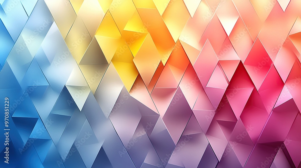 Poster gradient geometric background with soft pastel triangles, illustration with smooth transitions