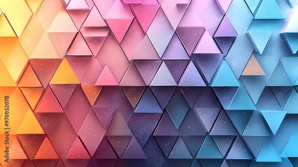 Poster gradient geometric background with soft pastel triangles, illustration with smooth transitions