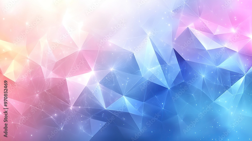 Poster gradient geometric background with soft pastel triangles, illustration with smooth transitions