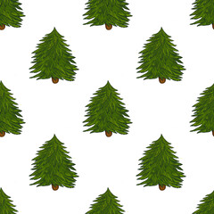 Fototapeta premium Classics Seamless Christmas Tree Pattern Transparent Background